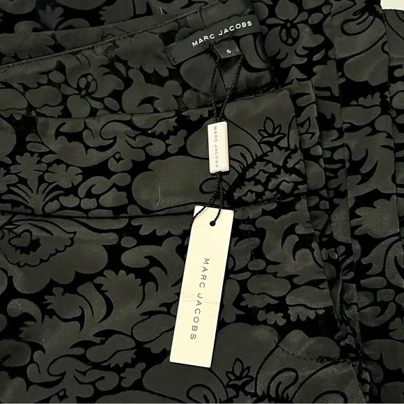 Marc Jacobs Velvet Burnout Brocade Print Wide Leg Trouser Pants 6 Brand New NWT - Picture 4 of 11